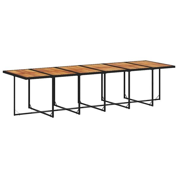 vidaXL 13 pcs conjunto de jantar p/jardim com almofad&otilde;es vime PE preto