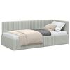 vidaXL Estrutura de Cama de Canto Cinzento-claro 90 cm x 190 cm Veludo