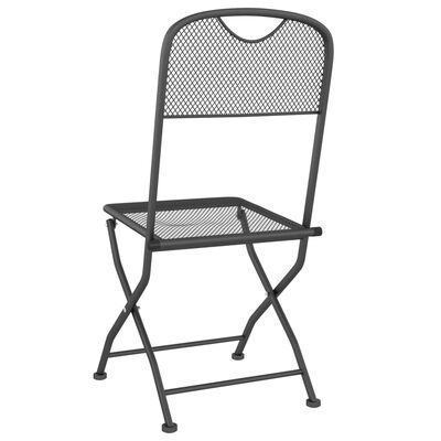 vidaXL Cadeiras jardim dobráveis 4 pcs malha metal expandido antracite