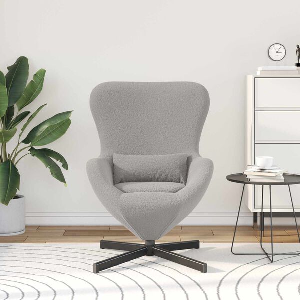 vidaXL Cadeira ovo Cinzento-claro 63 x 73 x 90 cm tecido