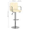 vidaXL Banco de bar couro artificial cor creme