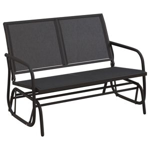 vidaXL Banco oscilante p/ jardim 120,5x76x86,5 cm textilene/a&ccedil;o preto