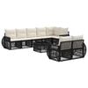 vidaXL Conjunto de Sof&aacute; de Jardim 9 pcs Preto e Branco Creme vime PE