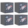 vidaXL Caixas de arruma&ccedil;&atilde;o dobr&aacute;veis 4 pcs 32x32x32 cm TNT cinzento