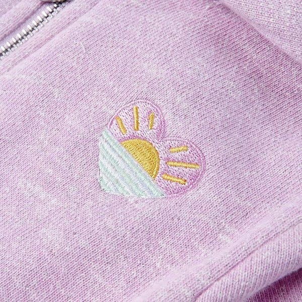 Sweatshirt para crian&ccedil;a com capuz e fecho mistura de lila 104