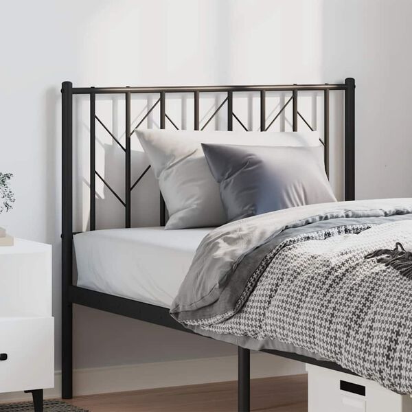 vidaXL Cabeceira de cama 100 cm metal preto