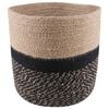 vidaXL Conjunto de Vasos de Planta 2 unid. Natural e Preto