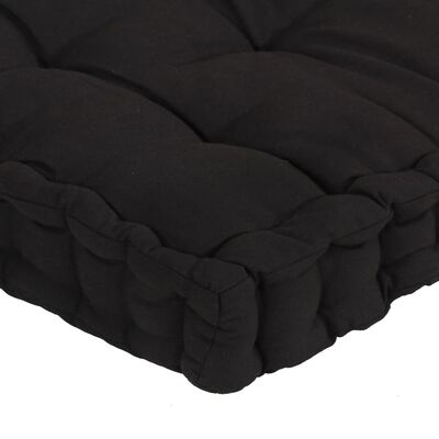 vidaXL Almofadões para sofá de paletes 5 pcs algodão preto