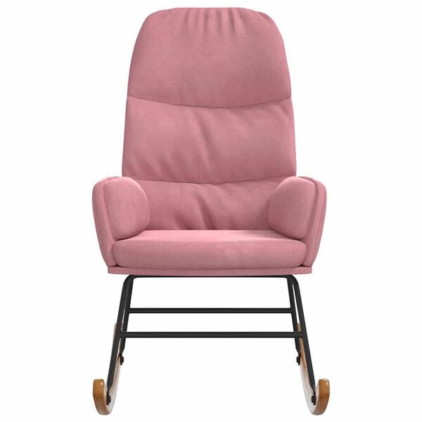 vidaXL Cadeira de baloi&ccedil;o veludo rosa