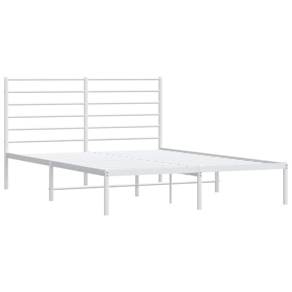 vidaXL Estrutura de cama com cabeceira 140x190 cm metal branco