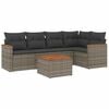 vidaXL 6 pcs conjunto sof&aacute;s de jardim com almofad&otilde;es vime cinzento
