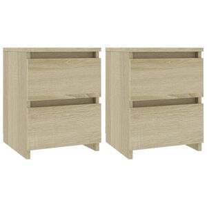 vidaXL Mesa de cabeceira 2 pcs 30x30x40 cm contrap. carvalho sonoma