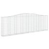 vidaXL Cestos gabi&atilde;o arqueados 15 pcs 400x30x120/140 ferro galvanizado