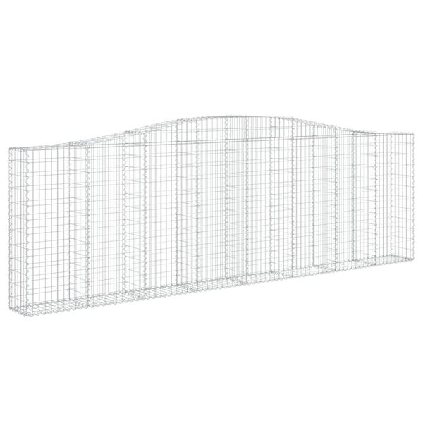vidaXL Cestos gabi&atilde;o arqueados 15 pcs 400x30x120/140 ferro galvanizado
