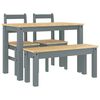 vidaXL 4 pcs conjunto de jantar PANAMA madeira pinho maci&ccedil;a cinzento