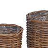 vidaXL Cesta de Plantas com armazenamento 2 pcs Castanho Rattan Kubu