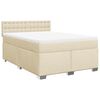 vidaXL Cama com molas/colch&atilde;o 140x190 cm tecido cor creme