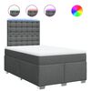 vidaXL Cama com molas/colch&atilde;o 120x200 cm tecido cinzento-escuro