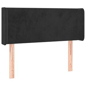 vidaXL Cabeceira de cama c/ abas veludo 83x16x78/88 cm preto