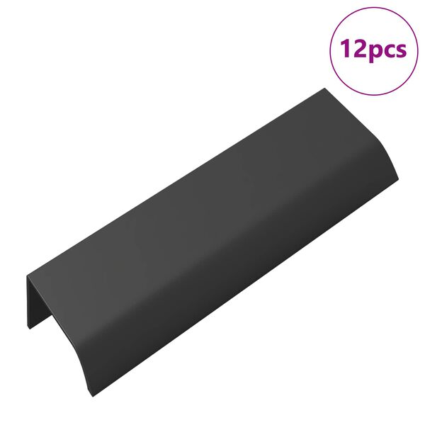 vidaXL Cabo 12 pcs Preto 120 x 39.6 x 17 mm Alum&iacute;nio