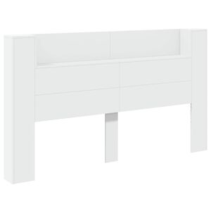vidaXL Cabeceira com Arm&aacute;rio e LED Branco 180 x 16,5 x 103,5 cm
