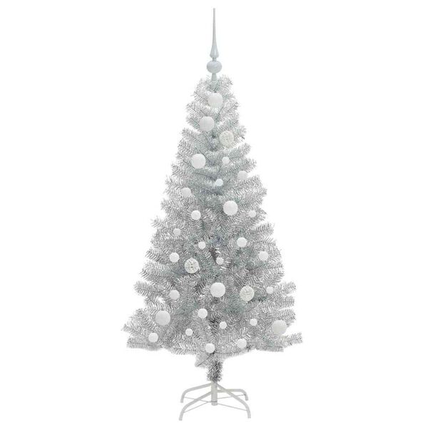 vidaXL &Aacute;rvore de Natal com 150 LEDs com suporte Prateado 120 cm PET