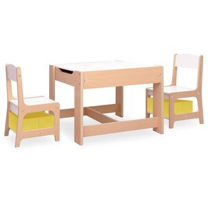 vidaXL Mesa de crian&ccedil;a com duas cadeiras MDF