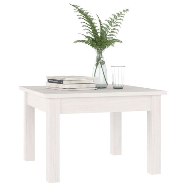vidaXL Mesa de centro 45x45x30 cm pinho maci&ccedil;o branco