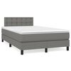 vidaXL Cama box spring c/ colch&atilde;o e LED 120x190 cm tecido cinza-escuro