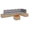 vidaXL Conjunto de Sof&aacute; de Jardim 7 unid. Bege e Cinza Claro vime PE