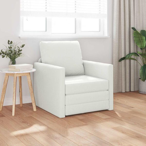 vidaXL Sof&aacute;-Cama 60cm Branco Couro Artificial