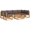 vidaXL Conjunto de sof&aacute;s de jardim vidaXL de 7 pe&ccedil;as com almofadas de madeira de ac&aacute;cia e corda