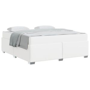 vidaXL Estrutura da Cama com colch&atilde;o Branco 180 x 200 cm tecido