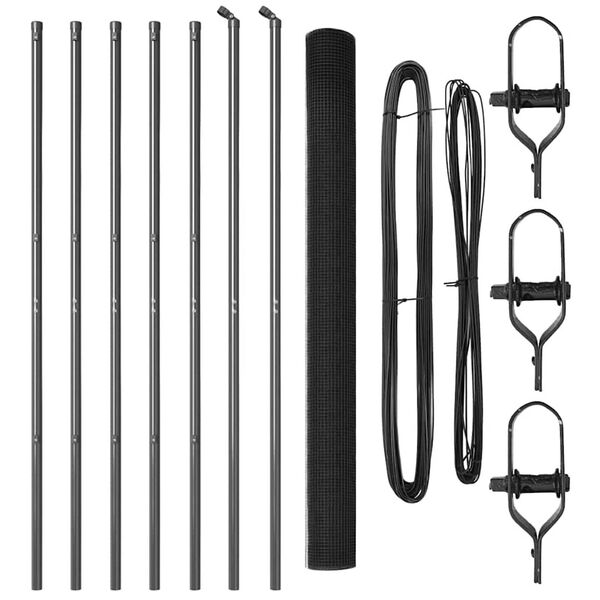 vidaXL Cerca com Postes Cinzeto 1.5 x 10 m A&ccedil;o