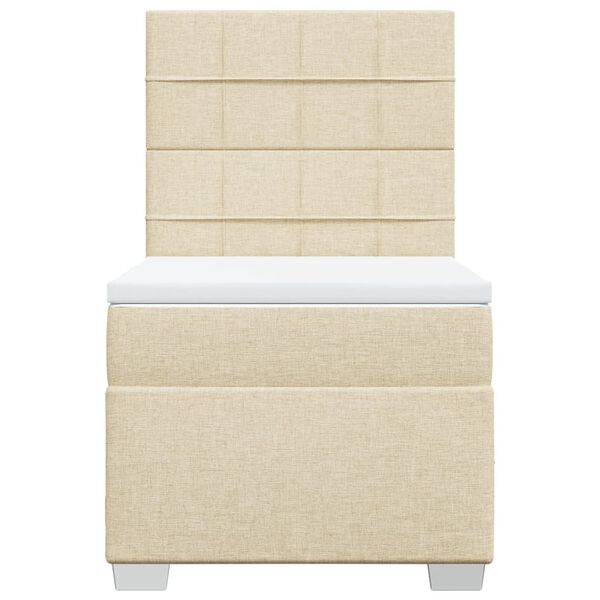 vidaXL Cama com molas/colch&atilde;o 80x200 cm tecido cor cr&egrave;me