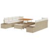 vidaXL Conjunto de Sof&aacute; de Jardim 11 unid. Bege vime PE