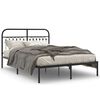 vidaXL Estrutura de cama com cabeceira 135x190 cm metal preto
