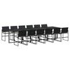 vidaXL 13 pcs conjunto de jantar p/jardim com almofad&otilde;es vime PE preto
