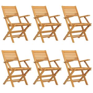 vidaXL Cadeiras de jardim dobr&aacute;veis 6 pcs 55x62x90 cm teca maci&ccedil;a