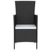 vidaXL 5 pcs conjunto jantar exterior com almofad&otilde;es vime PE preto