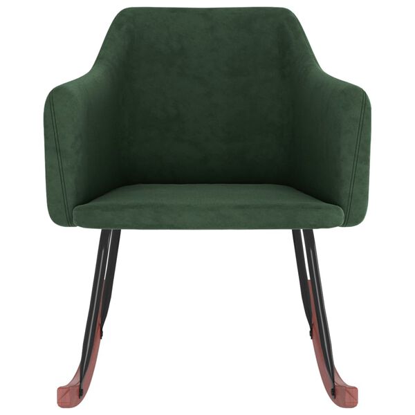 vidaXL Cadeira de baloi&ccedil;o veludo verde-escuro