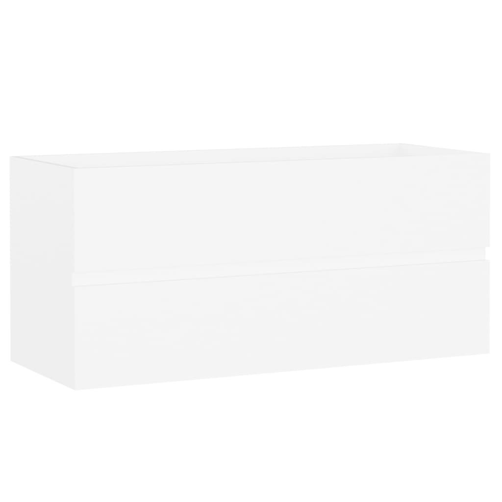 vidaXL Armário lavatório c/lavatório embutido derivados madeira branco