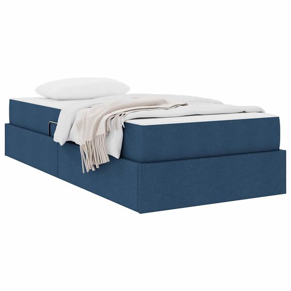 vidaXL Cama com arruma&ccedil;&atilde;o e colch&atilde;o Azul 90 x 190 cm Poli&eacute;ster