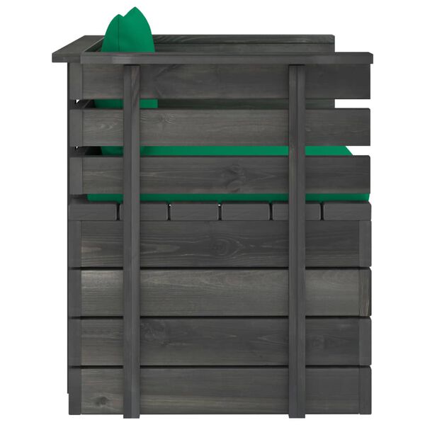 vidaXL Poltrona de jardim com almofad&otilde;es madeira de pinho