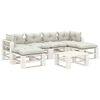 vidaXL 7 pcs conjunto lounge de jardim em paletes c/ almofad&otilde;es bege