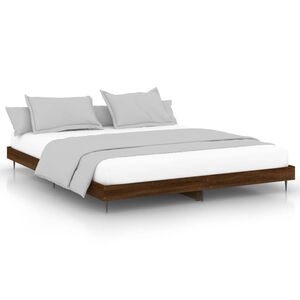 vidaXL Estrutura cama sem colch&atilde;o 200x200 cm carvalho castanho