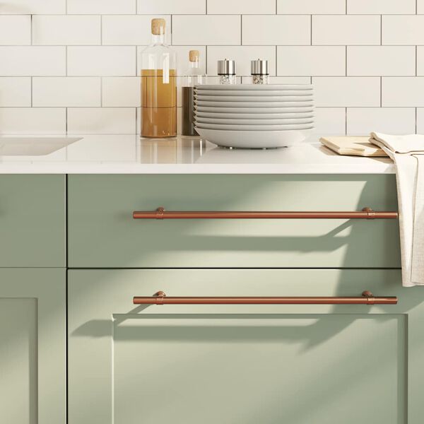 vidaXL Puxadores para m&oacute;veis 5 pcs 320 mm a&ccedil;o inoxid&aacute;vel bronze