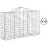 vidaXL Cestos gabi&atilde;o arqueados 13pcs 200x50x120/140 ferro galvanizado