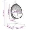 vidaXL Cadeira suspensa tipo ovo Antracite e preto 104 x 100 x 191 cm