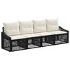 vidaXL Conjunto de Sof&aacute; de Jardim 4 unid. Preto vime PE